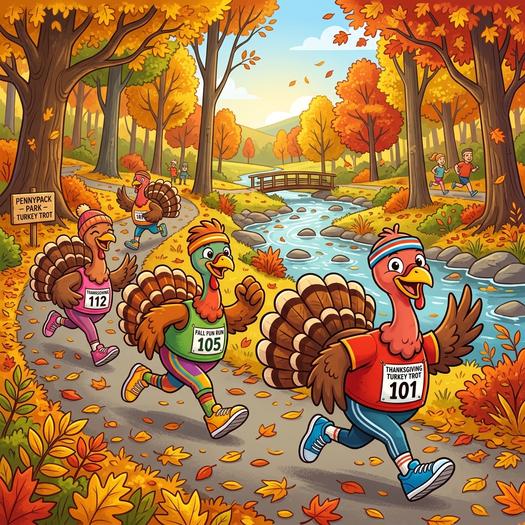 Friendly turkeys jogging at Pennypack Park